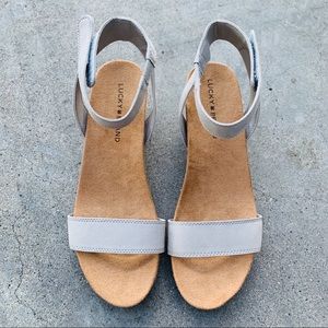 NEW Lucky Brand Kanoa Velcro Strap Wedge Sandals